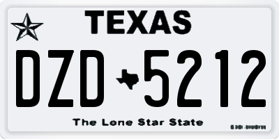 TX license plate DZD5212