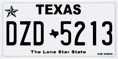 TX license plate DZD5213