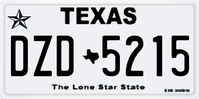 TX license plate DZD5215
