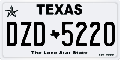 TX license plate DZD5220