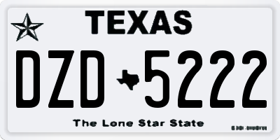 TX license plate DZD5222