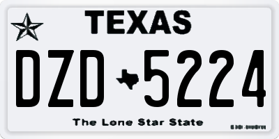 TX license plate DZD5224