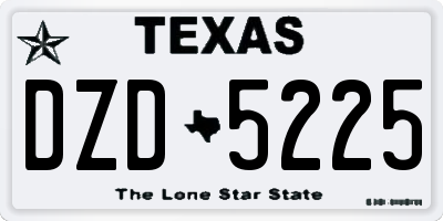 TX license plate DZD5225