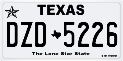 TX license plate DZD5226