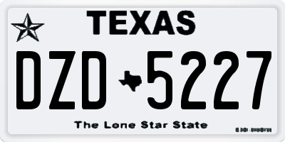 TX license plate DZD5227