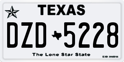 TX license plate DZD5228