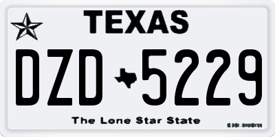 TX license plate DZD5229