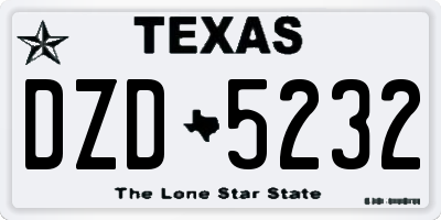 TX license plate DZD5232