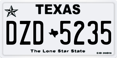TX license plate DZD5235