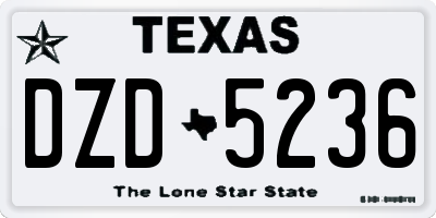 TX license plate DZD5236