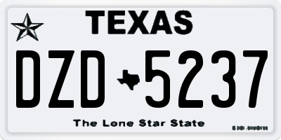 TX license plate DZD5237
