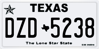 TX license plate DZD5238