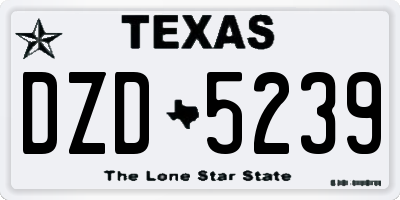 TX license plate DZD5239