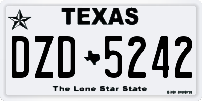 TX license plate DZD5242
