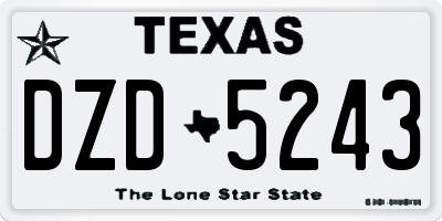 TX license plate DZD5243
