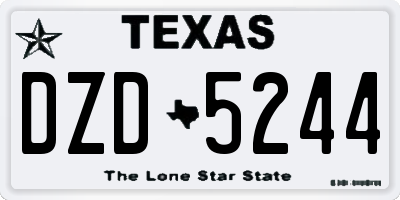 TX license plate DZD5244