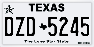 TX license plate DZD5245