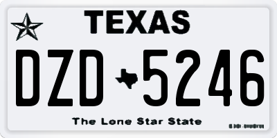 TX license plate DZD5246
