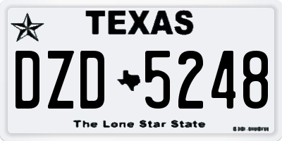 TX license plate DZD5248