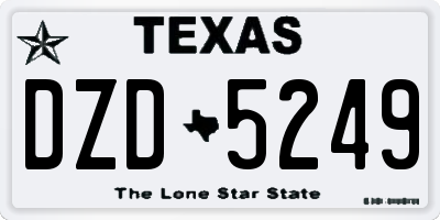TX license plate DZD5249