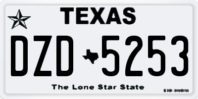 TX license plate DZD5253