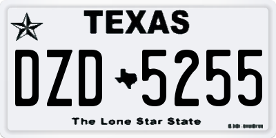 TX license plate DZD5255