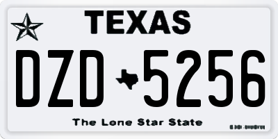TX license plate DZD5256