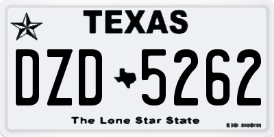 TX license plate DZD5262