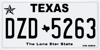 TX license plate DZD5263