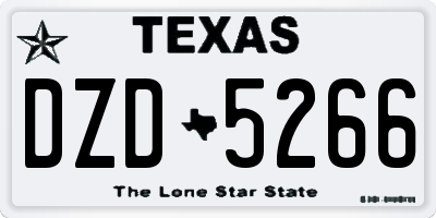 TX license plate DZD5266