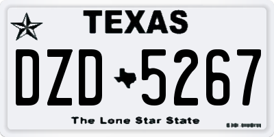 TX license plate DZD5267