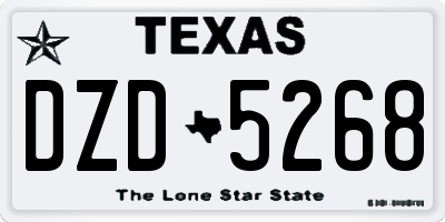 TX license plate DZD5268