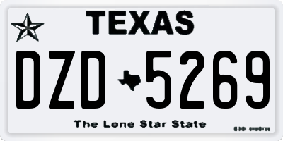 TX license plate DZD5269