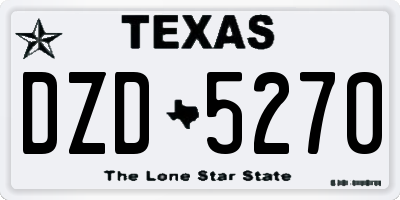 TX license plate DZD5270