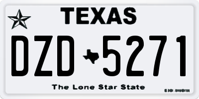 TX license plate DZD5271
