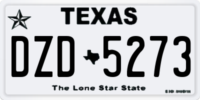 TX license plate DZD5273