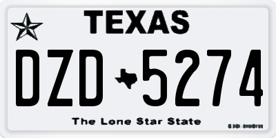 TX license plate DZD5274