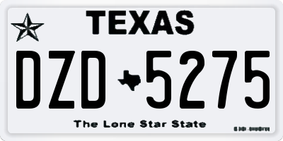 TX license plate DZD5275