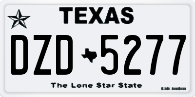 TX license plate DZD5277