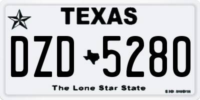 TX license plate DZD5280