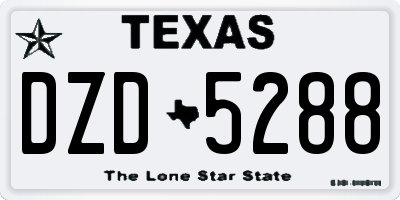 TX license plate DZD5288