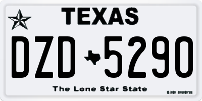 TX license plate DZD5290
