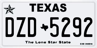 TX license plate DZD5292