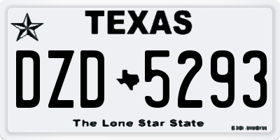 TX license plate DZD5293
