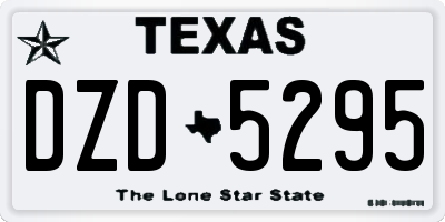 TX license plate DZD5295