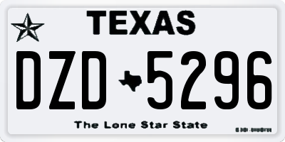 TX license plate DZD5296