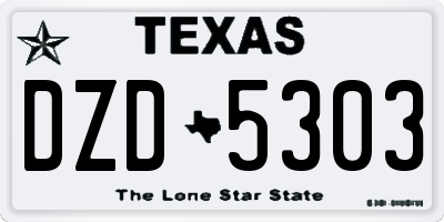 TX license plate DZD5303