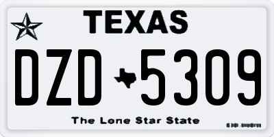 TX license plate DZD5309