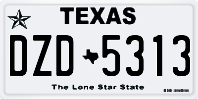 TX license plate DZD5313