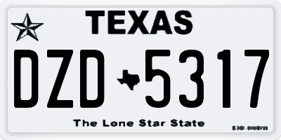 TX license plate DZD5317
